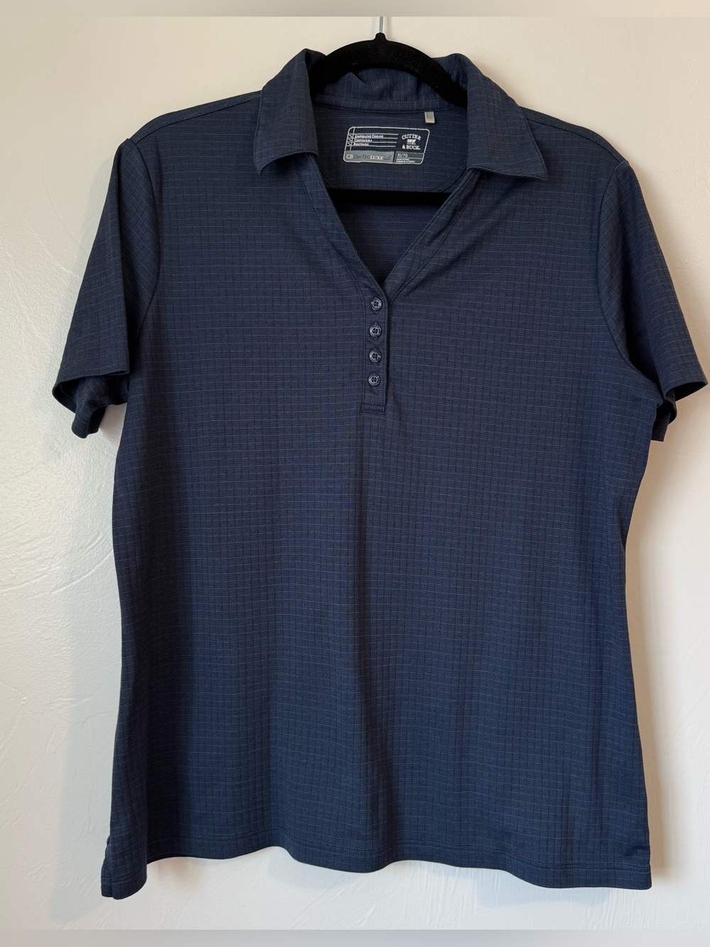 Women’s Cutter & Buck DryTec Luxe Short Sleeve Golf Polo Navy Blue XL